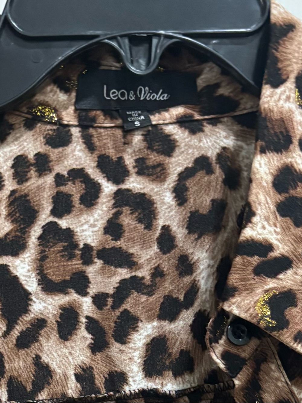 Lea & Viola Leopard Print Maxi Trench Coat - Brown & Black sz S - Picture 8 of 8
